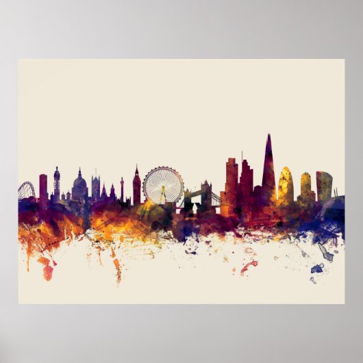 London England Skyline Poster (Vorne)