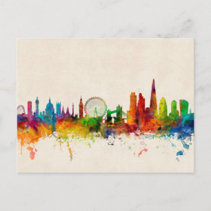 London England Skyline Postkarte