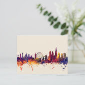 London England Skyline Postkarte (Stehend Vorderseite)