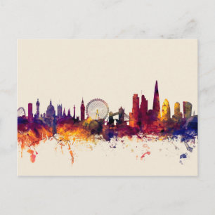 London England Skyline Postkarte