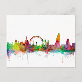London England Skyline Postkarte