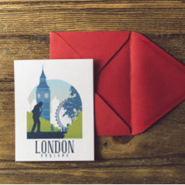 London England Skyline Postkarte