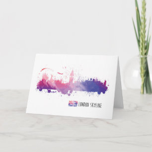 London England Skyline Splash Karte