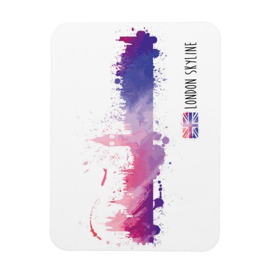 London England Skyline Splash Magnet (Vertikal)