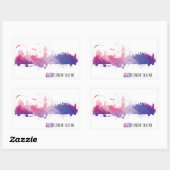 London England Skyline Splash Rechteckiger Aufkleber (Blatt)