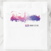 London England Skyline Splash Rechteckiger Aufkleber (Tasche)