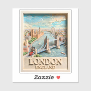 London England Skyline Vintage Texturierte Reise K Aufkleber
