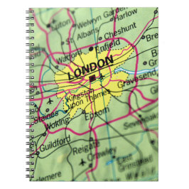 London, England Street Map Notizblock