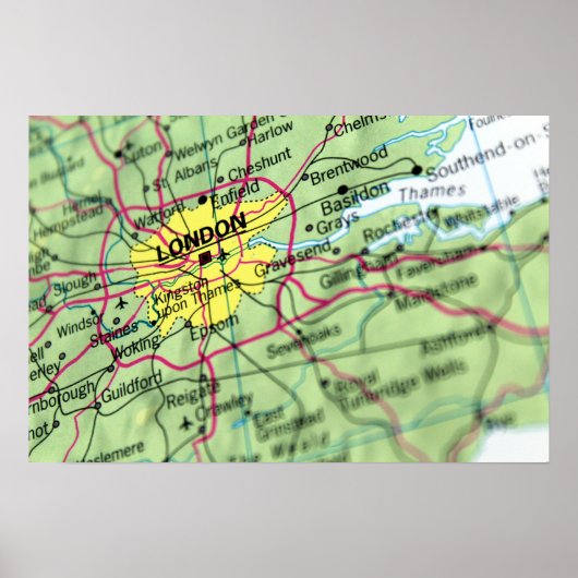 London, England Street Map Poster (Vorne)