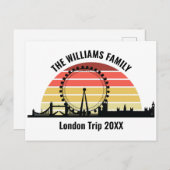 London England Sunset Custom Family Trip Postkarte (Vorne/Hinten)