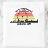 London England Sunset Custom Family Trip Rechteckiger Aufkleber (Tasche)