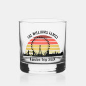 London England Sunset Custom Family Trip Whiskyglas (Vorderseite)