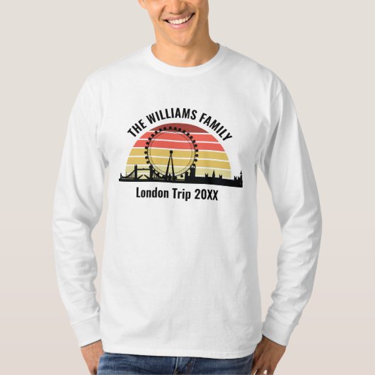 London England Sunset Customized Long Sleeve T-Shirt (Vorderseite)