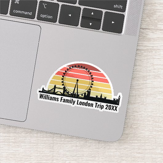 London England Sunset Individuelles Notebook Aufkleber (Detail)