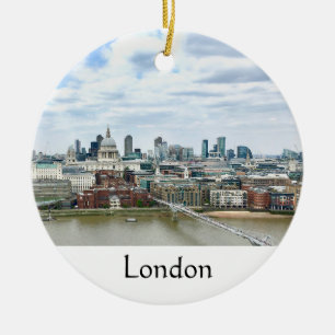 London England Thames River City Skyline Keramik Ornament