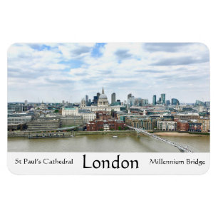 London England Thames River St Paul's Cathedral Magnet