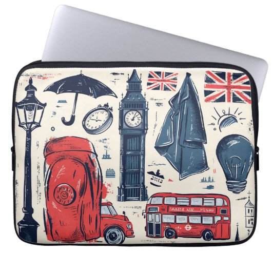 London-England-Thema Laptopschutzhülle (Vorderseite)