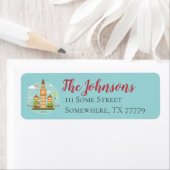 London England Themed Rücksendeadressen-Aufklebers (Insitu)