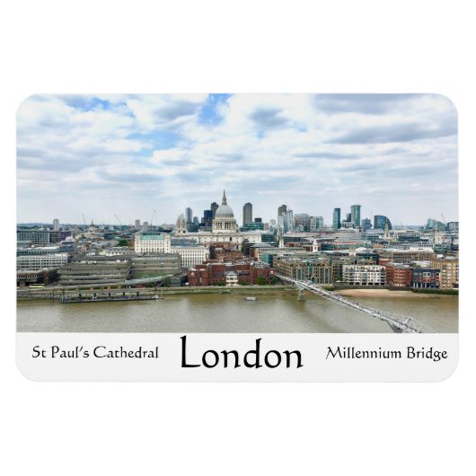 London England Themse Fluss St Paul's Cathedral Magnet (Horizontal)