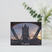 London England Tower Bridge Sunset Postkarte (Stehend Vorderseite)