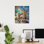 London England Tower Bridge Travel Poster (Heimbüro)