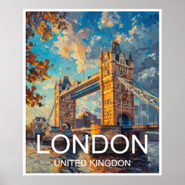 London England Tower Bridge Travel Poster
