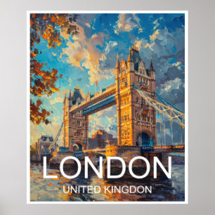 London England Tower Bridge Travel Poster