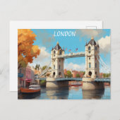 London England Tower Bridge Watercolor Travel Postkarte (Vorne/Hinten)
