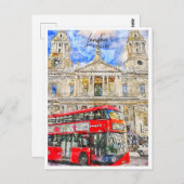 London England Travel Place Watercolor Postkarte (Vorne/Hinten)