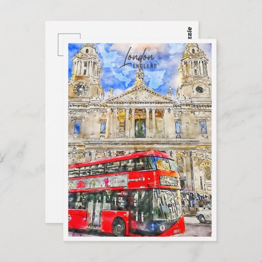 London England Travel Place Watercolor Postkarte (Vorne/Hinten)