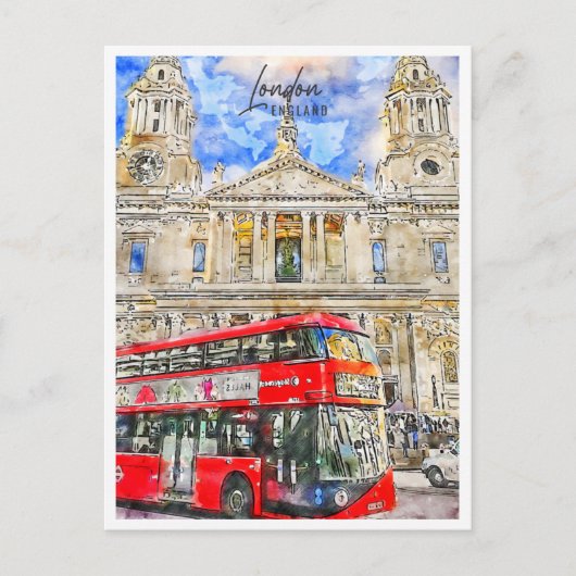 London England Travel Place Watercolor Postkarte (Vorderseite)