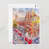 London England Travel Place Watercolor Postkarte (Vorne/Hinten)