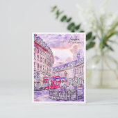 London England Travel Place Watercolor Postkarte (Stehend Vorderseite)