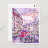 London England Travel Place Watercolor Postkarte (Vorne/Hinten)