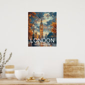 London England Travel Poster Art Print Poster (Küche)