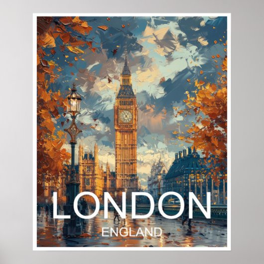 London England Travel Poster Art Print Poster (Vorne)