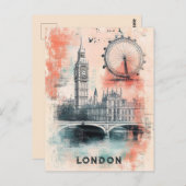 London England Travel Postkarte (Vorne/Hinten)
