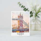 London England Travel Watercolor Hand Drawn Postkarte (Stehend Vorderseite)