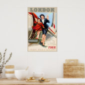London England TWA Trans World Airlines New Retro Poster (Küche)