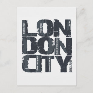 London, England Typografie Postkarte
