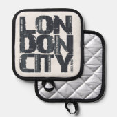 London, England Typografie Topflappen (Vorderseite/Rückseite)