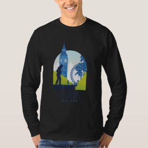 London England UK Stadt Skyline Silhouette Umriss T-Shirt
