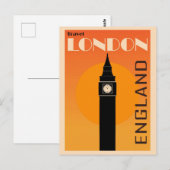 London England Vintag Big Ben Travel Postkarte (Vorne/Hinten)
