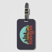 London England Vintag City Skyline City Art Gepäckanhänger (Vorderseite Vertikal)