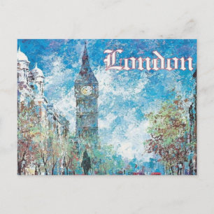 London England Vintag Retrotourismus Big Ben Postkarte