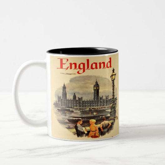 London England Vintag Style Big Ben Zweifarbige Tasse (Links)