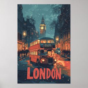 London England Vintage-Illustration Reise Poster