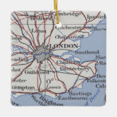 London England Vintage Karte Keramikornament (Vorderseite)