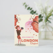 London, England Vintage Reiseplakat Postkarte (Stehend Vorderseite)