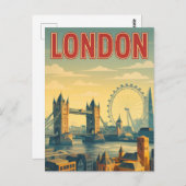 London, England - Vintage Retro-Postkarte Postkarte (Vorne/Hinten)